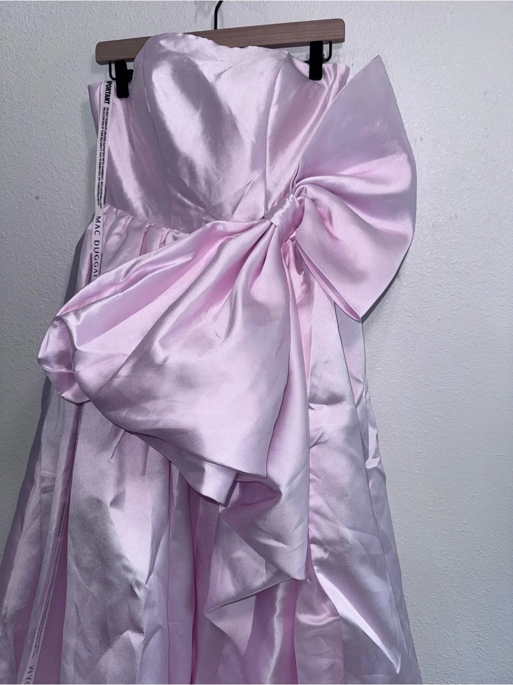 IEENA FOR MAC DUGGAL Light Pink Mikado Strapless Bubble Hem Ball Gown Bow Sz: 2 - Picture 5 of 11